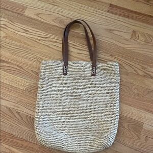 Tommy Bahama Cream and Brown Woven Tote
